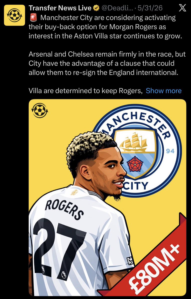 petmario_'s tweet photo. Interviewer: Morgan Rogers, did you ever consider joining Arsenal?
Rogers: No.

Did you ever consider joining Manchester City? No
Did you ever consider joining Tottenham? No
When Chelsea came what did you say? Here We Go! https://t.co/cvKzTAz2zL