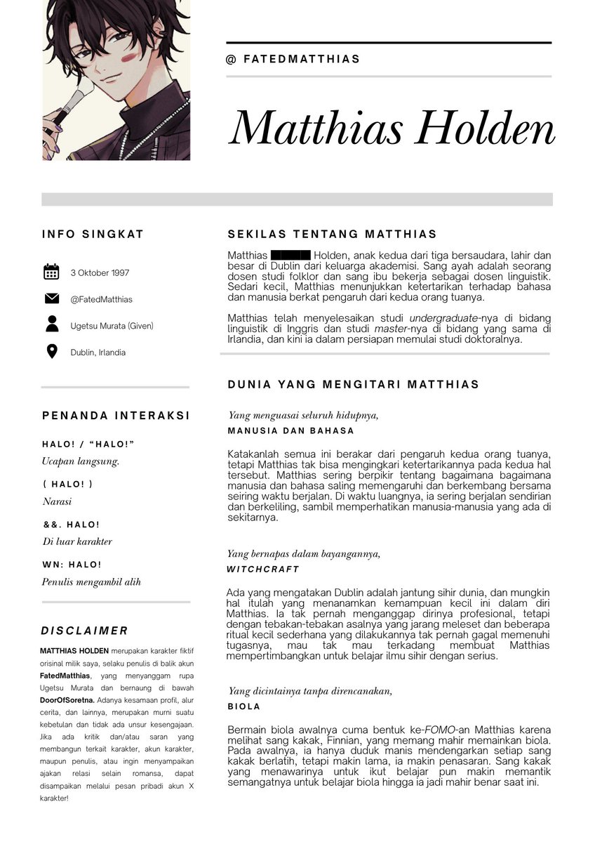 FatedMatthias's tweet photo. ㅤ
ㅤㅤㅤㅤㅤㅤㅤSekilas  tentang  Matthias.
ㅤ https://t.co/aN6Xt94dhP
