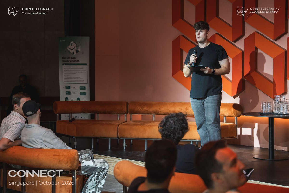 Cointelegraph's tweet photo. 🇸🇬 CONNECT: Four startups took the stage in Singapore to showcase what they've been building.

• @KenomicAI: Uses AI to simplify token creation, stress-testing, deployment and post-launch management.

• @renesisfi: Builds onchain accounting and verified performance tracking to help crypto fund managers attract capital.

• @Hive3: Combines AI and blockchain to help communities manage engagement, monetize content and reward contributions.

• @togetherdotfun: Brings social trading, gamification and community features into a single onchain trading platform.

From tokenization to fund infrastructure and social trading, the startups showcased different approaches to building the next generation of Web3 products.