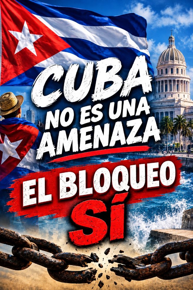 ICIDCA3's tweet photo. Cuba no es una amenaza; el bloqueo sí! Somos un país de paz. Exigimos el fin del bloqueo, del cerco energético y de todas las medidas coercitivas unilaterales contra nuestro país. #CubaNoEsUnaAmenazaElBloqueoSí #icidca @CIcidca https://t.co/Tn1GfemftW