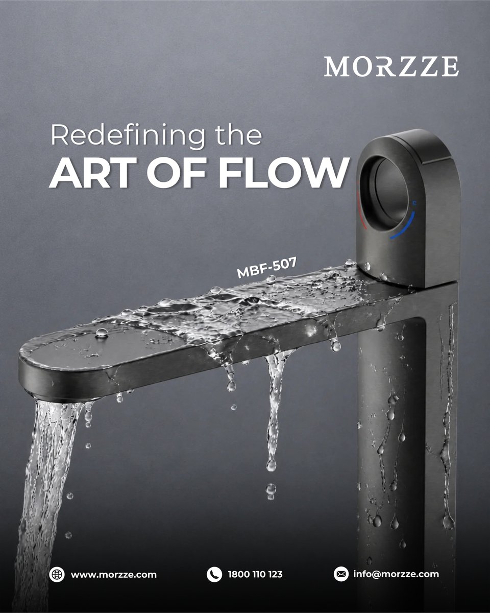 MorzzeIndia's tweet photo. Redefining the art of flow. 💧 Swipe ➡️
Morzze MBF-507: gunmetal finish, easy hot and cold control, bold modern design.
https://t.co/QfNYiLuYmq

#Morzze #BasinMixer #LuxuryBathroom https://t.co/kTYMg15FGk