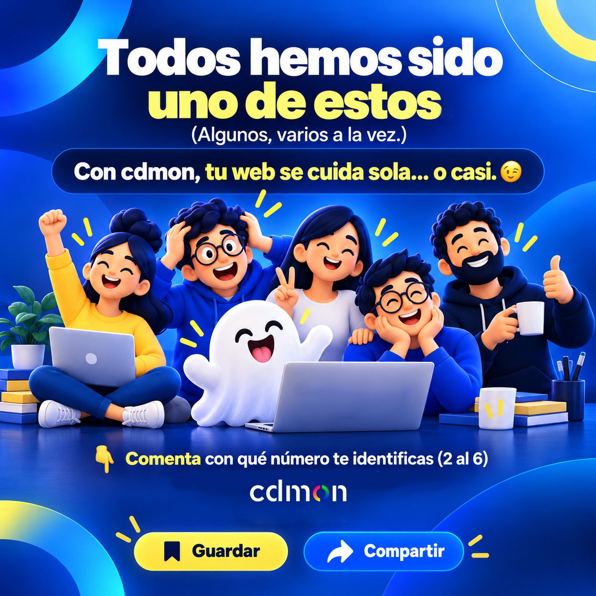 cdmon's tweet photo. Todos hemos sido uno de estos. Algunos, varios a la vez 😅

Responde con tu número (1-5) y dinos cuál eres.

Y si conoces al #3, etiquétalo. Se lo merece.

— El equipo de cdmon https://t.co/UpHP6NxTe9