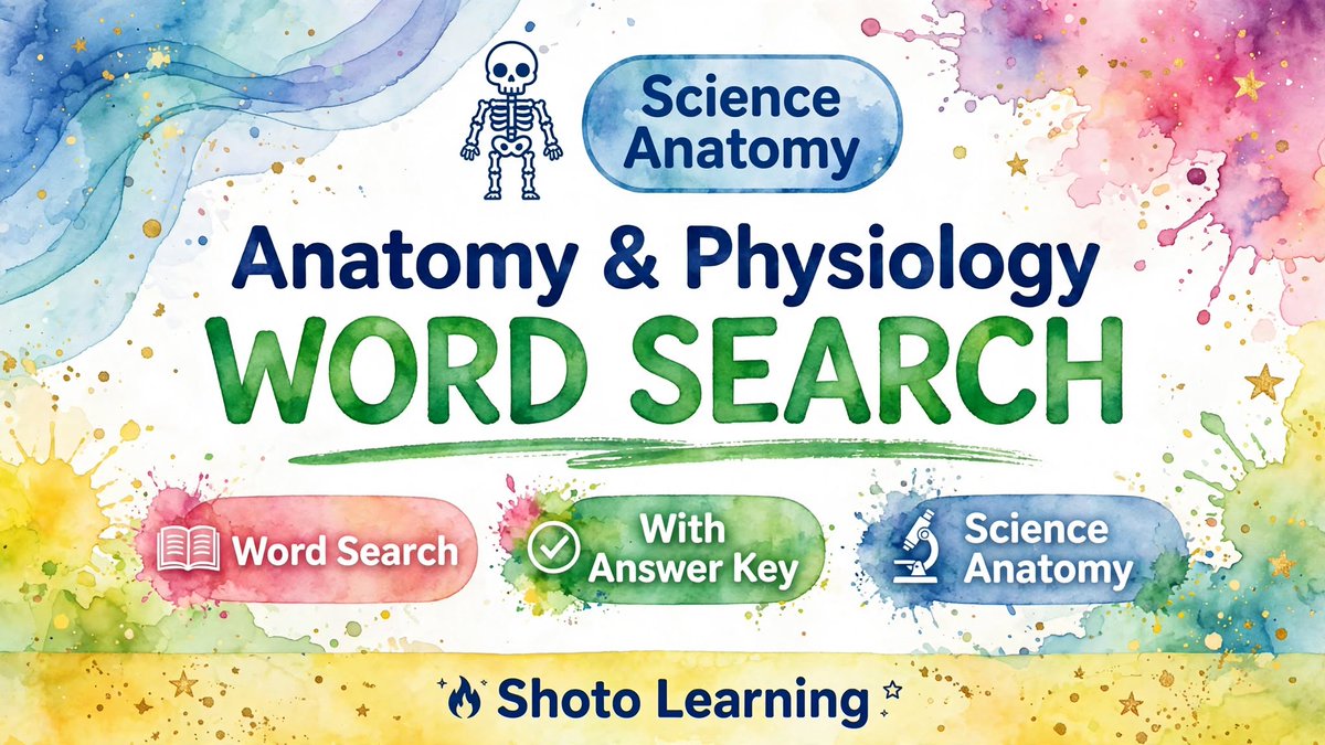 ShotoLearning's tweet photo. 🧠🔍 Anatomy &amp; Physiology WORD SEARCH!

A fun, no-prep way to review brain functions, circulatory system, skeletal structure &amp; more. Perfect for early finishers, sub plans, or science centers. With answer key!

Get it: https://t.co/IJuoEPzJQS

#AnatomyAndPhysiology #Science https://t.co/XJrsHxdyT0