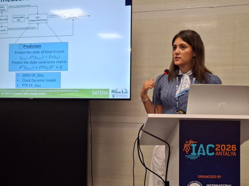 SATERA_SESAR's tweet photo. The SATERA team has successfully concluded two days of technical presentations at the 77th International Astronautical Congress (IAC2026 2026) in Antalya, Türkiye! 🚀🌍

#SESARJU #HorizonEU #digitalSky #IAC2026 #SATERA #TorVergata #SatelliteNavigation #GNSS #LEOSatellites https://t.co/QbeAmfuDQw
