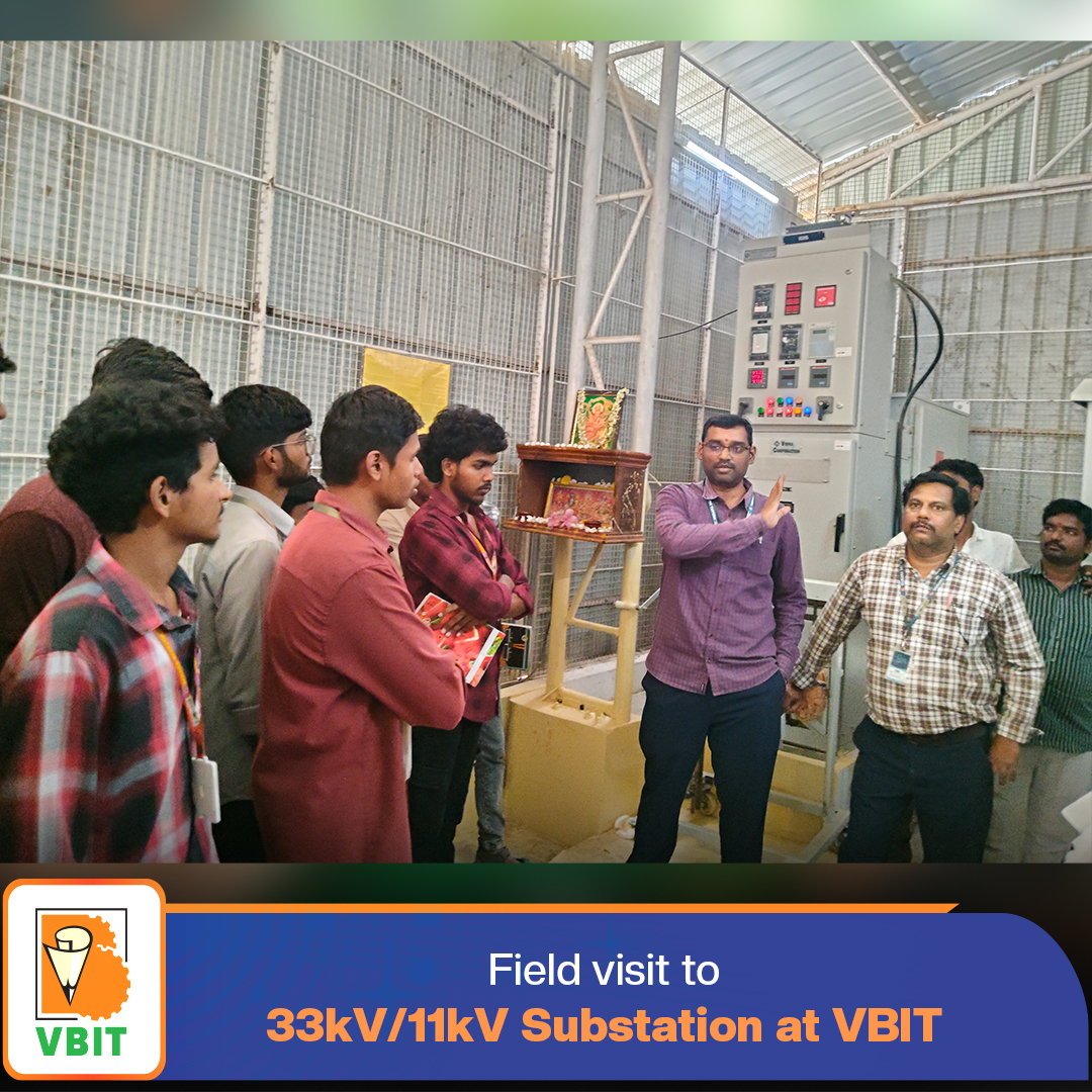 VBITHYD's tweet photo. Field Visit to 33kV/11kV Substation at VBIT!

The Department of Electrical and Electronics Engineering (EEE), Vignana Bharathi Institute of Technology (VBIT), in association with Team VIDHYUTHSANGRAH.

#VBIT #EEE #ElectricalEngineering #FieldVisit #Substation #PowerSystems https://t.co/C298azqHGC