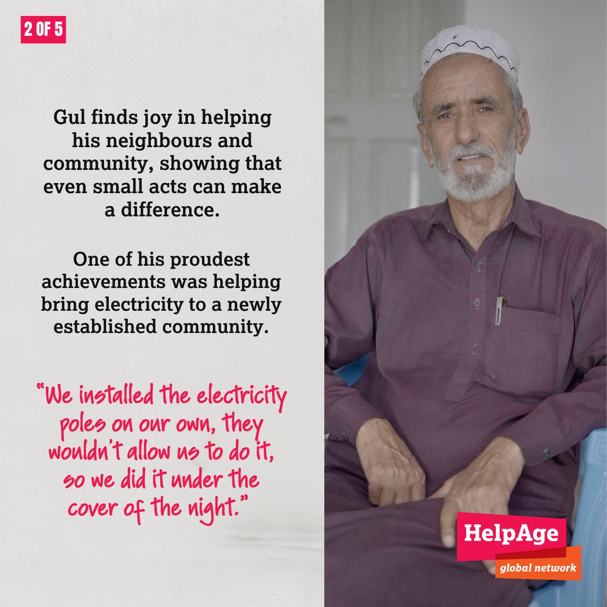 HelpAge's tweet photo. At 72, Gul Abbas Satti continues to help his community, showing how older people contribute and lead.

His vision: a world where older people live with dignity, independence and financial security.

Read his story: https://t.co/BTeQqNEIq1 https://t.co/DbwDIi6dVW