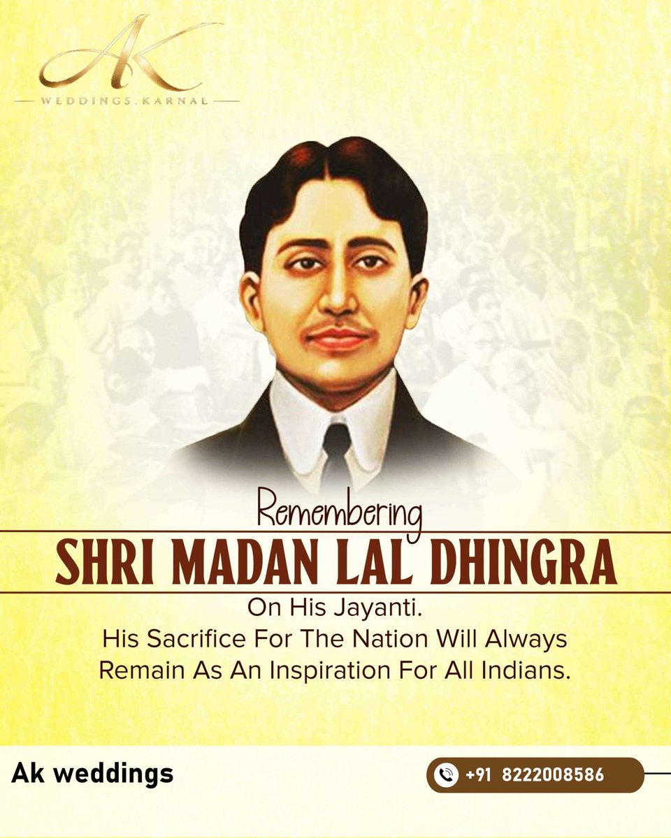 alves_ingred's tweet photo. Remembering Shri Madan Lal Dhingra on his birth anniversary. https://t.co/pByFgJ1ImK