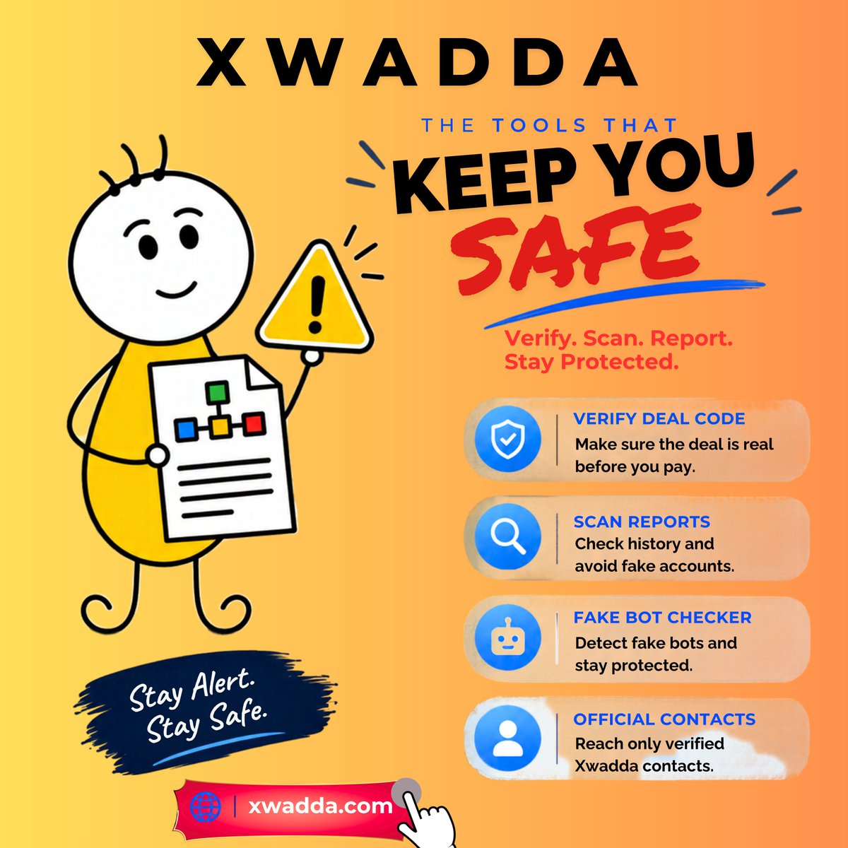 xwadda_escrow's tweet photo. Stay alert, stay protected! π‘οΈπ΅ Verify deal codes, scan scam reports, and use official Xwadda contacts before making any transaction. Trade smart, trade safe, trade with confidence! π
π Visit https://t.co/HtEx88Qr9q
#xwadda #xwaddaescrow #xwaddabots #safeescrow #undisputed https://t.co/CpYVjo8SGZ