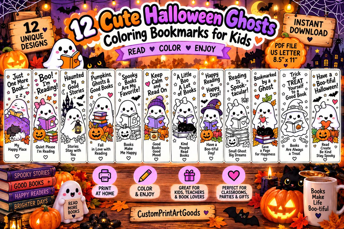 meggordon_to's tweet photo. 🎃📚 Little book lovers, Halloween just got cuter! 👻💜✨ 12 Halloween coloring bookmarks
🖍️ Print, color &amp; cut!
🏫 Perfect for classrooms, libraries &amp; reading rewards
📥 Instant digital PDF
🛍️ Shop Custom Print Art:
https://t.co/SlRdWa34xd
#halloweenart #bookmarks https://t.co/VWWK7CoqET