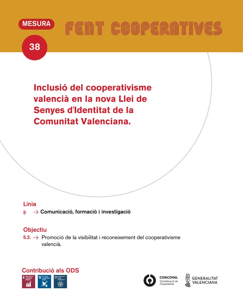 concoval's tweet photo. Una nova llei també pot ser una oportunitat per a donar major reconeixement al cooperativisme.

El Pla Fent Cooperatives III proposa incorporar el cooperativisme valencià en la nova Llei de Senyes d’Identitat de la Comunitat Valenciana, reforçant així el seu reconeixement institucional i social.

🔹 Reconéixer el valor del cooperativisme valencià
🔹 Donar visibilitat a la seua aportació al territori
🔹 Reforçar el seu reconeixement com a part de la identitat valenciana

📌 Una manera de posar en valor un model empresarial profundament arrelat a la Comunitat Valenciana.

#Cooperarsuma #CoopsV #FentCoop #CooperarÉsAvançar