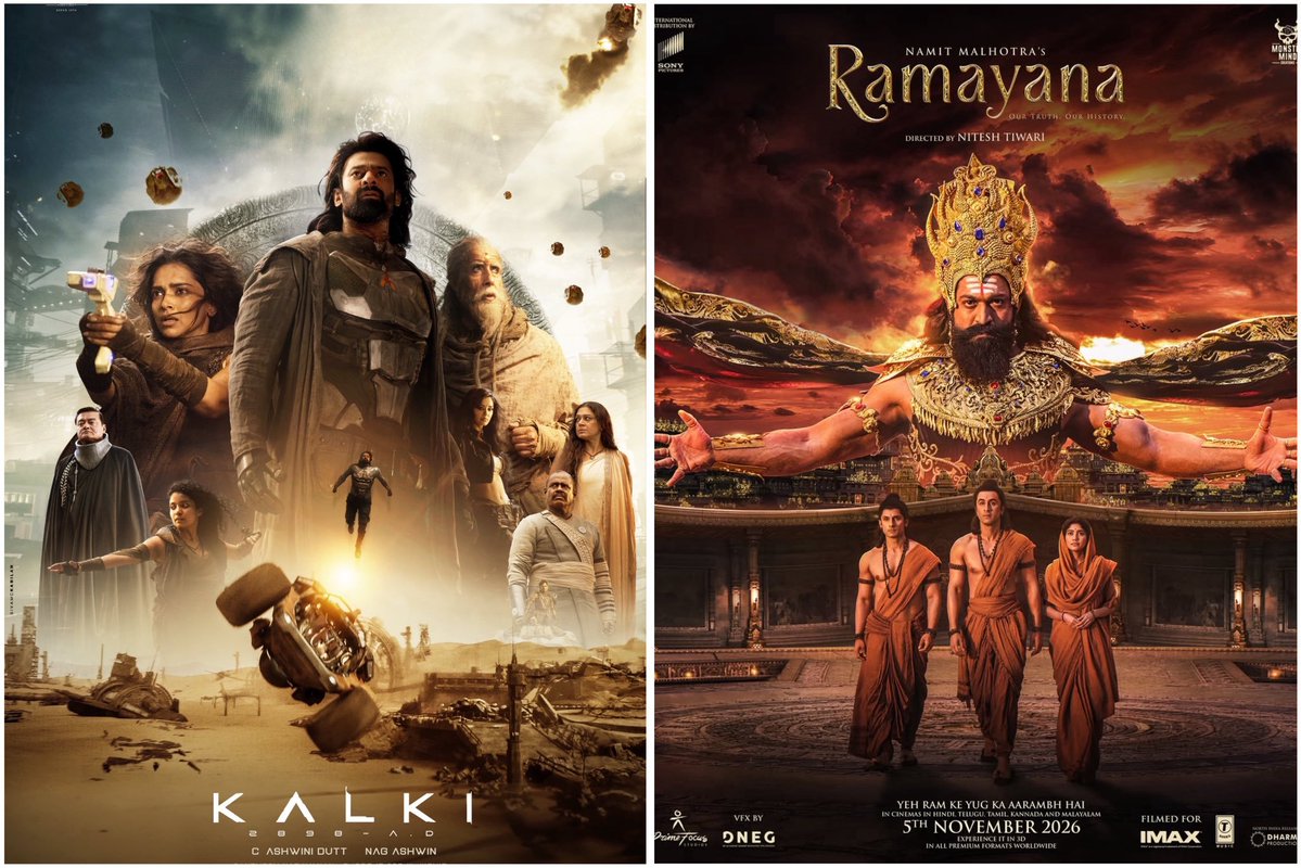 EditXIshan's tweet photo. 🚨 RAMAYANA OTT DEAL! 🔥

Kalki 2898 AD's OTT rights reportedly sold for ₹375 Cr!

Ramayana makers reportedly received a ₹700 Cr offer for both parts, but the deal fell through! 👀

How much could Ramayana Part 1 fetch? 🔥
#Ramayana #Ramayanamovie #Yash #Ranbirkapoor https://t.co/dFOpaZSl55
