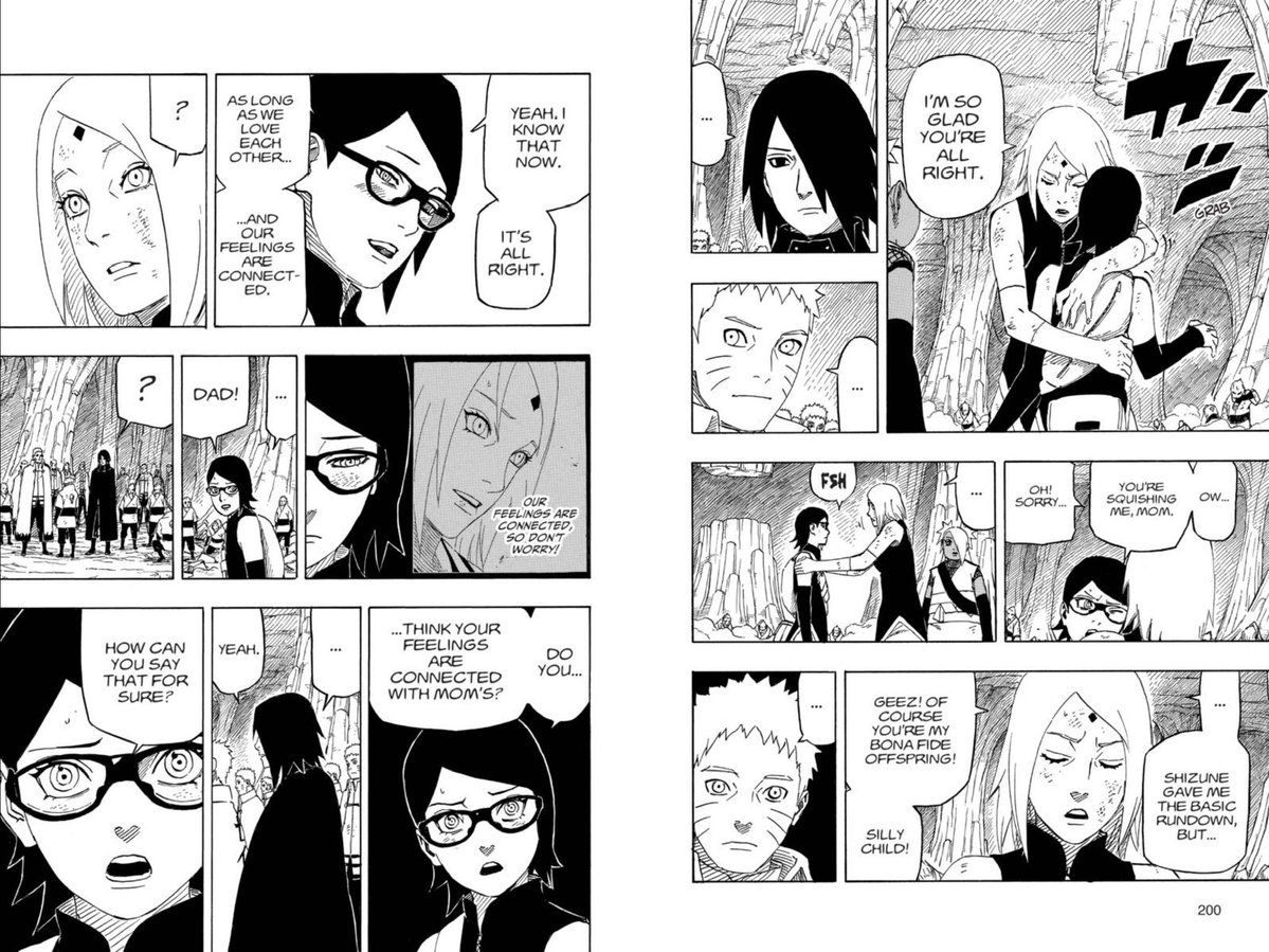i_luv_naruto's tweet photo. karin is actually sarada's real mom? thread🧵 -

sarada accepts sakura isnt her bio mom, understanding their love makes them family like naruto told her. sakura was aware sarada was suspicious since shizune told her, but she never finds out sarada 'confirmed' it with suigetsu https://t.co/U81kd2UXx0