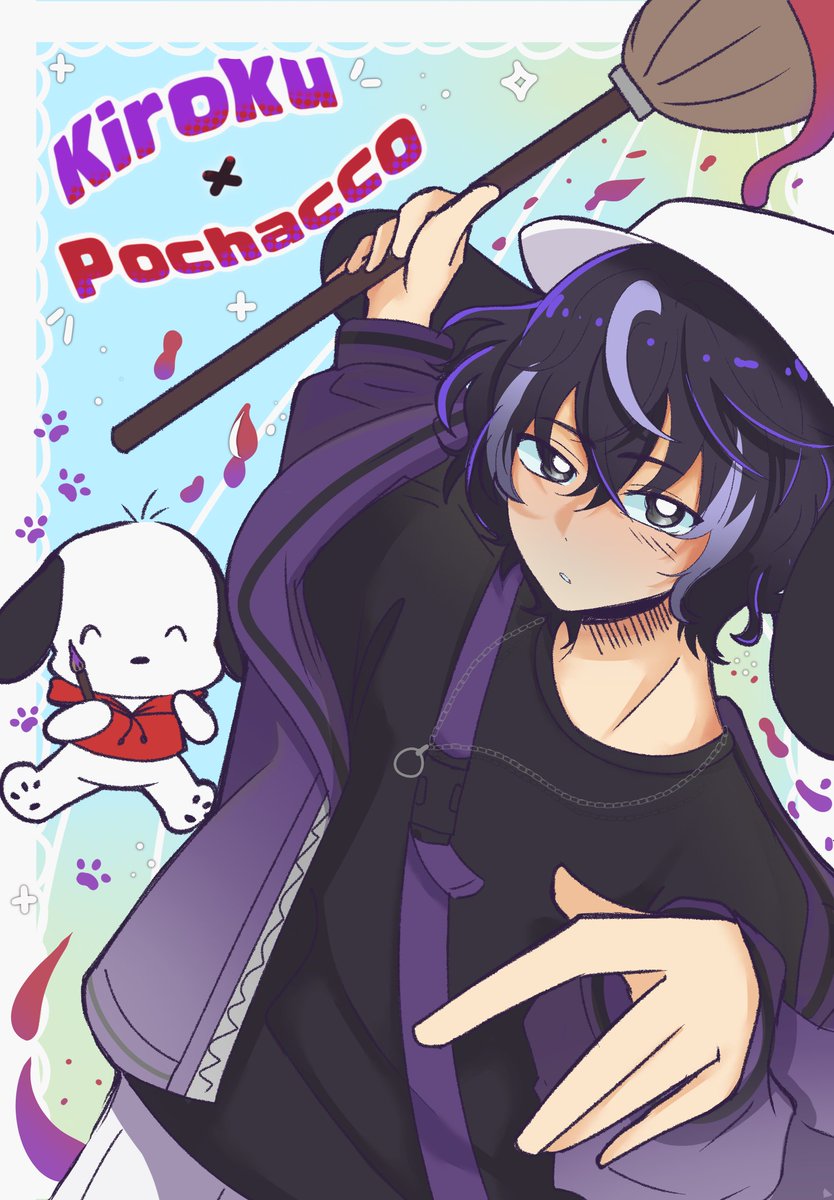soralovexx's tweet photo. Kiroku x Pochacco Collab! My part for the Sanrio x 18trip collab hosted by @pyyon0 :D https://t.co/GjR5gfacJ7