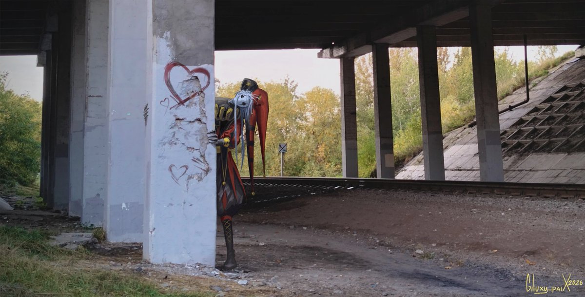 GiluxyP's tweet photo. Day 2/10  
"I’ve never seen graffiti paint this strange before, and it’s never smelled this bad here... I need to change my walking route. Maybe I’m just being paranoid."  
#tfc #thefreakcircus #pierrot https://t.co/tT8Npm6wRW