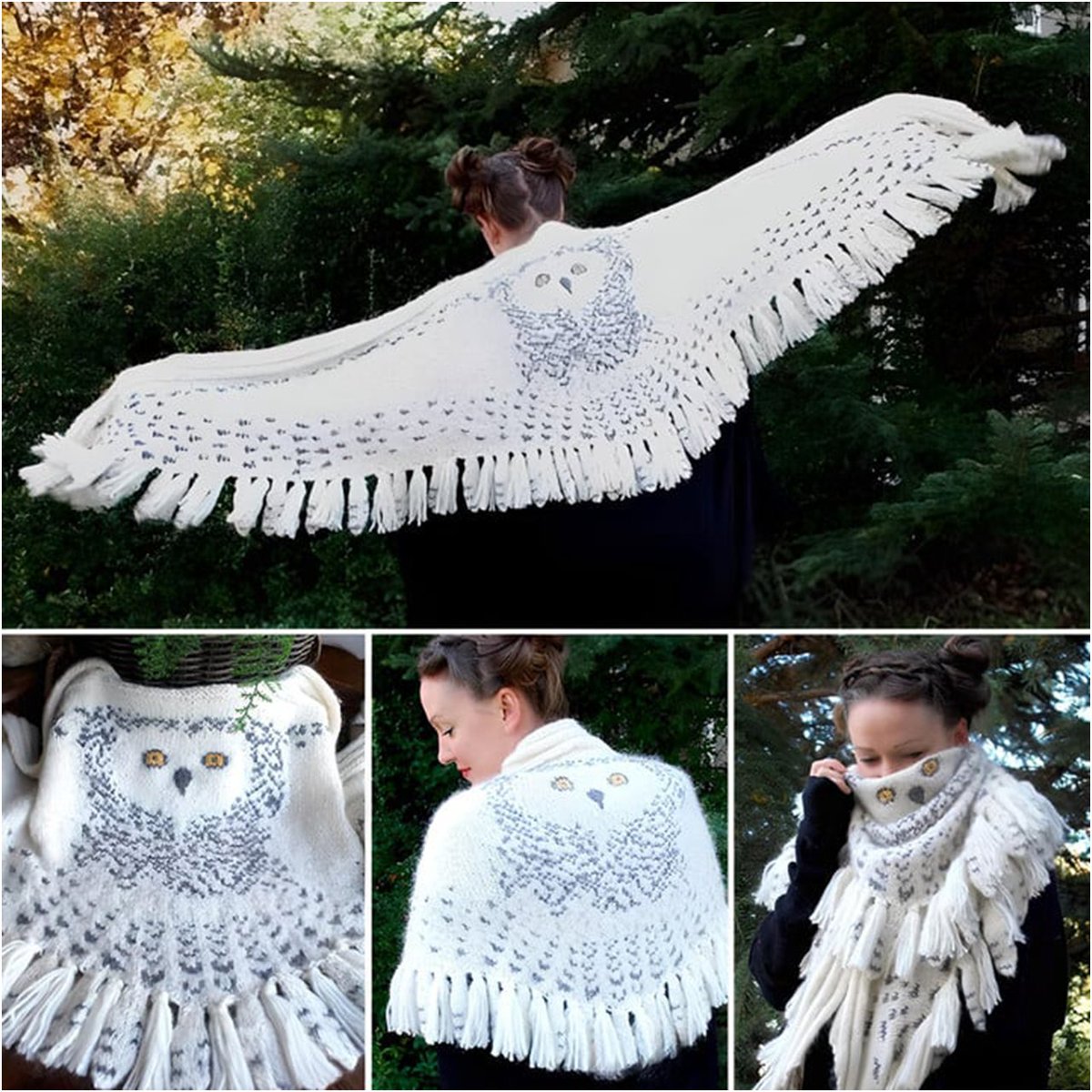 Ecoobox_shop's tweet photo. Add a retro owl scarf to winter and autumn outfits. A simple gift for birthdays or Christmas.