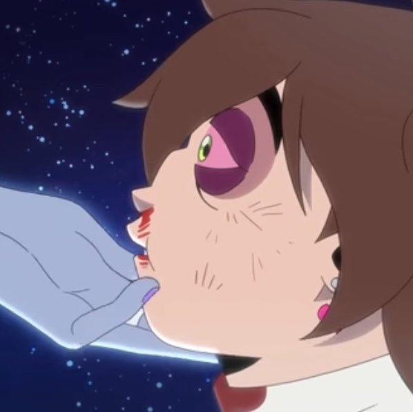 hazardtoons's tweet photo. the gap between the way frankie acts around guinevere vs gwen is very apparent. she talks down to gwendroid sometimes like a much younger girl or even a pet, while guinevere is like a goddess/romantic fantasy to her. 

look at the way she reacts to their respective touch https://t.co/WrKpCqoFyy