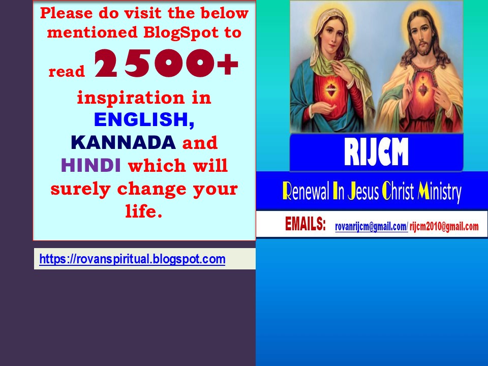 PintoRovan's tweet photo. Catholic Spiritual Inspiration Daily – By Rovan Pinto.

In ENGLISH, KANNADA and HINDI
https://t.co/yeyhvUAS5k https://t.co/J9XdxU6R2p