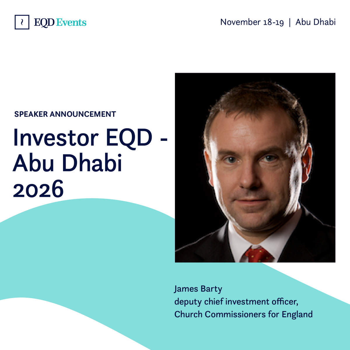 EQDerivatives's tweet photo. James Barty, deputy chief investment officer at Church Commissioners for England, will join us at Investor EQD- Abu Dhabi 2026 to discuss the latest developments in quantitative investment strategies.

Join us on November 18-19: https://t.co/i5XNnkqmHm

#InvestorEQDAbuDhabi2026 https://t.co/LQZjFfMynj