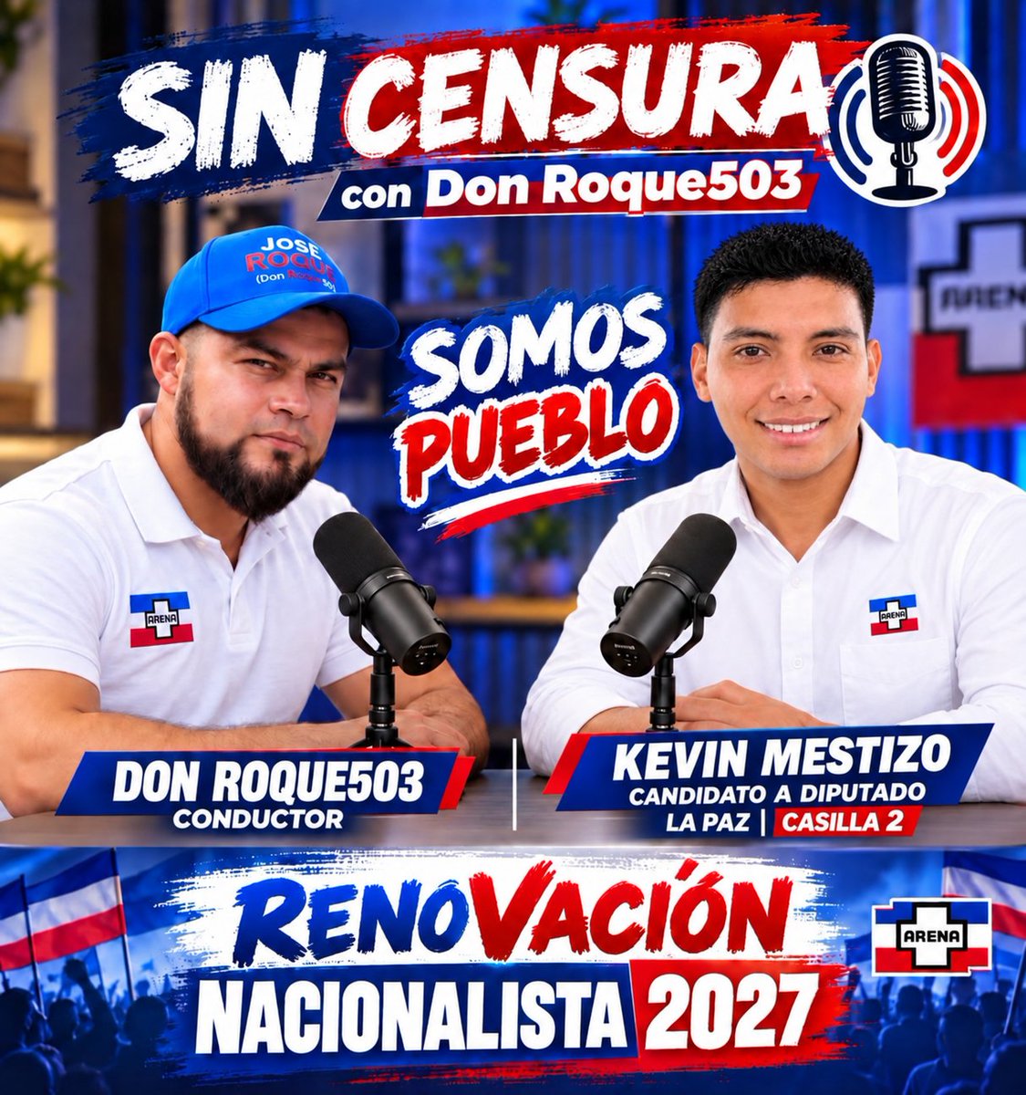 DonRoque503's tweet photo. Mañana estará con nosotros otro Joven de la RenoVación de ARENA, Candidato a diputado por La casilla 2 de la Paz Kevin Rivas nos vemos a las 7 pm hora El Salvador #PXLP #SoloElPuebloSalvaAlPueblo https://t.co/m8ogpHd8wJ
