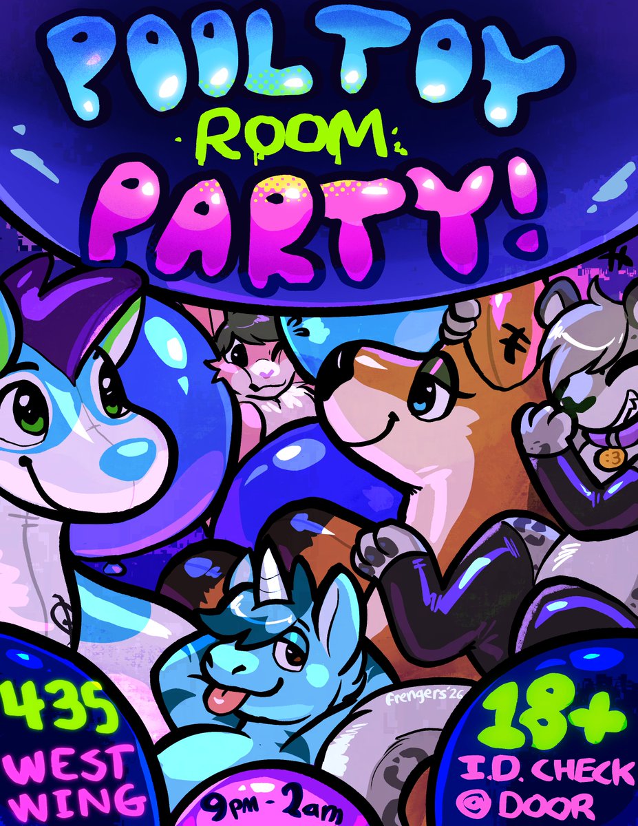 PoolToyParty's tweet photo. Pooltoy (room) party is at BLFC this week! Tue + Wed 9pm - 2am, room 435, 18+. come vibe with us https://t.co/h3YhpuNEYd