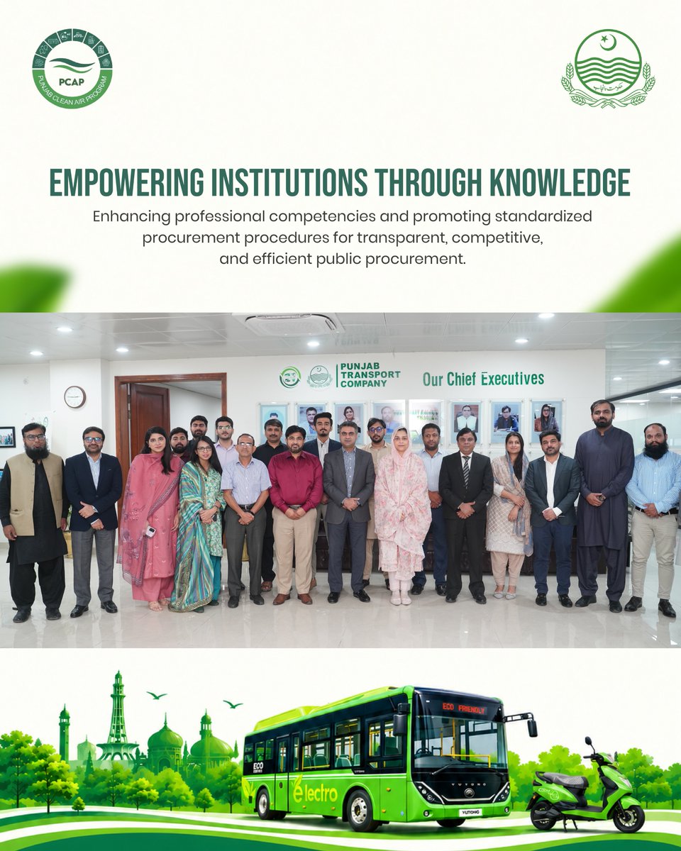 PunjabCleanAir's tweet photo. PCAP organized Institutional Strengthening Training/Workshop on Public Procurement, aimed at enhancing institutional capacity, promoting transparency, and strengthening procurement practices.
#PunjabCleanAirProgram #PCAP #PublicProcurement #EProcurement #CapacityBuilding https://t.co/IYoQabMjB6