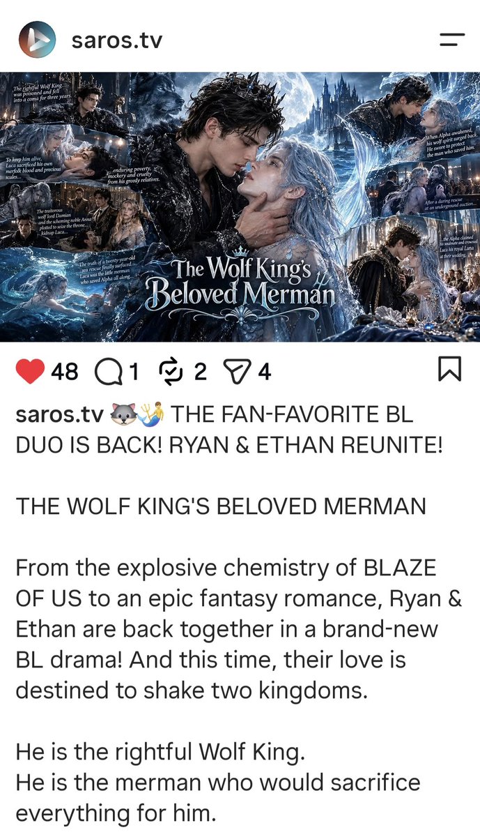jinsim_edit's tweet photo. 라이언이든 즌2온다!!!!!🍨🍧🍬🍬💯🥲🥹💋❤️✨️⭐️
아........
갓......

The Wolf King's Beloved Merman
#TheWolfKingsBelovedMerman
#RyanEthanSeason2
#BLAZEOFUS
#골든보이의수호자
#라이언이든
#RyanEthan
#SarosTV
​
https://t.co/C2c9TqBRzt https://t.co/3LQrf4WkEI