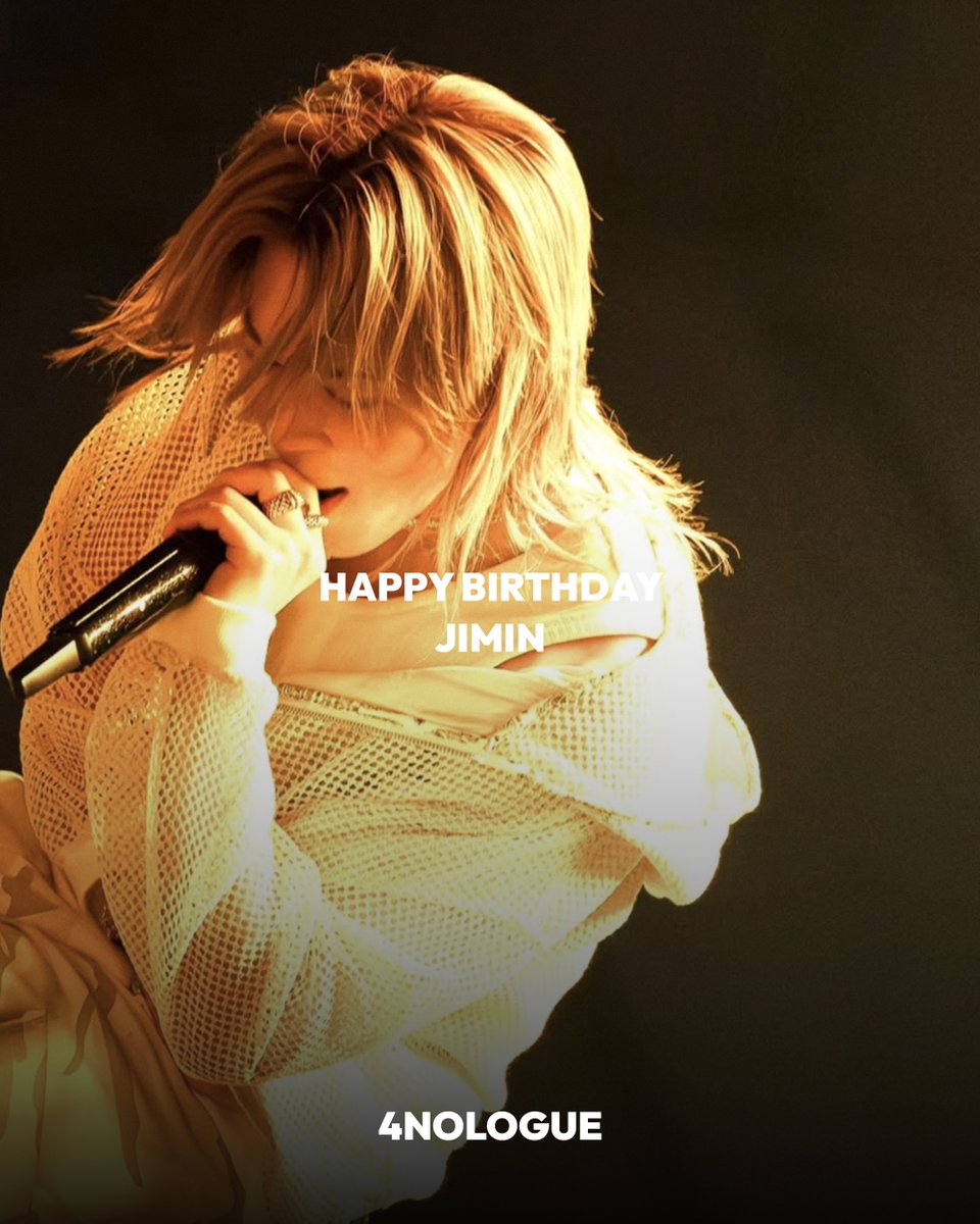 4NOLOGUE's tweet photo. HAPPY BIRTHDAY JIMIN 🎂

13 October

#Jimin
#HAPPYJIMINDAY
#4NOLOGUE
#ForPeopleForCulture https://t.co/NKIZ2s16nf