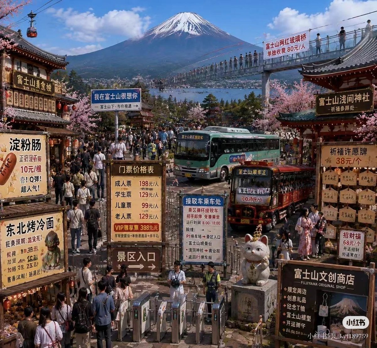 KakyinBeniko's tweet photo. @jianmu123 如果日本景区在国内： https://t.co/t9EclCtlZM