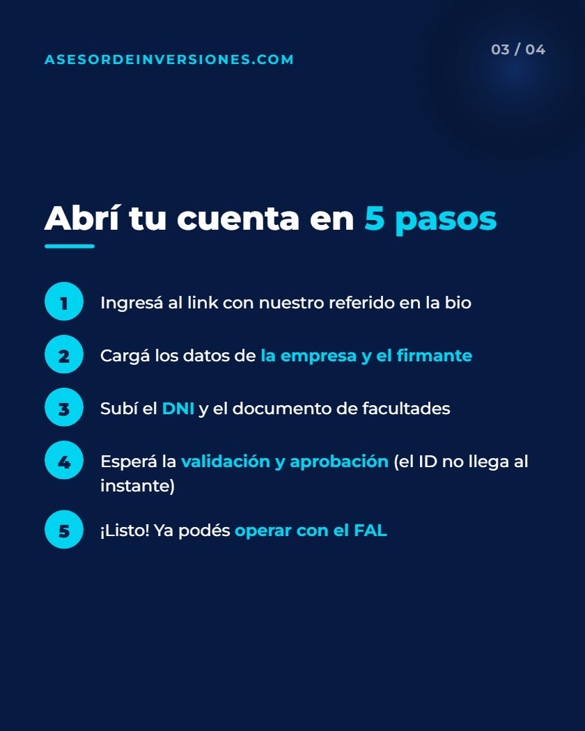 asdeinversiones's tweet photo. El FAL parecía complicado... pero nosotros lo hacemos simple ✅

El Fondo de Asistencia Laboral (FAL) ya está reglamentado.

👉 Entrá a nuestra web y abrí tu cuenta FAL:
https://t.co/A2dXlm35KQ

#FAL #FondoDeAsistenciaLaboral #PyMEs https://t.co/IlQD3MTAAo