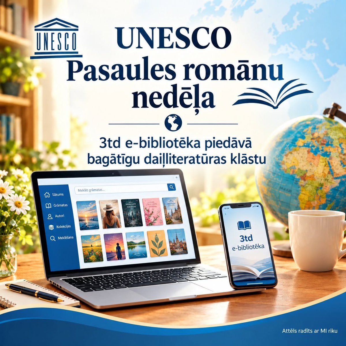 kncbibl's tweet photo. ✨Atzīmē UNESCO Pasaules romāna nedēļu kopā ar 3td e-grāmatu bibliotēku ‼
👉Ielūkojies un izvēlies savu nākamo lasāmvielu: https://t.co/grGsyARAZS
#Lasīšana #UNESCO #PasaulesRomānaNedēļa #3td_LV #3tdLV #3td #3td_eGRĀMATUbibliotēka #KNB #KrāslavasNB #2026knb https://t.co/sDFUsuX8NG