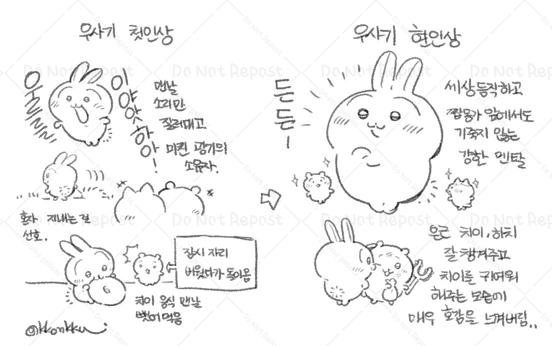 kkonkku's tweet photo. 내친김에 그려본 
우사기 첫인상&amp;현인상 https://t.co/nCkooUwYBg