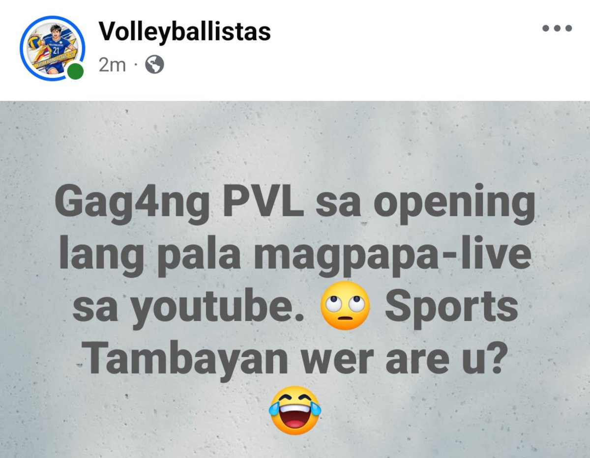 vballistasph's tweet photo. Pakahayuf talaga ng PVL. Dami nanood sa youtube nung opening tas biglang wala na ulit sila pa free livestream sa One Sports kaloka https://t.co/4cljtafDQ2