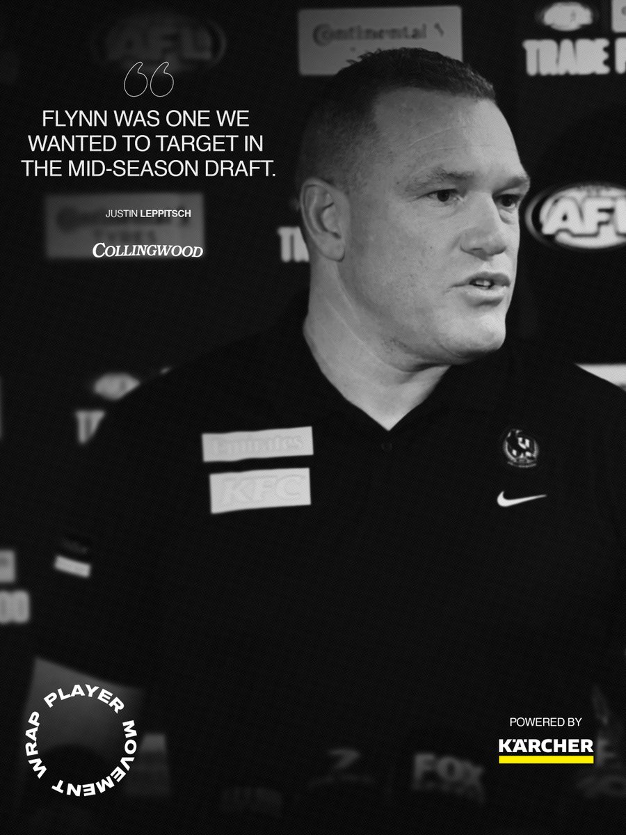 CollingwoodFC's tweet photo. Hear from GM of List &amp; Talent Strategy Justin Leppitsch on the acquisition of young ruck Flynn Riley who has joined the Club after a trade with the Blues 🗣️

Listen to the Player Movement Wrap, powered by Karcher: https://t.co/K81Wvfniae https://t.co/rCi7sHKV4Y