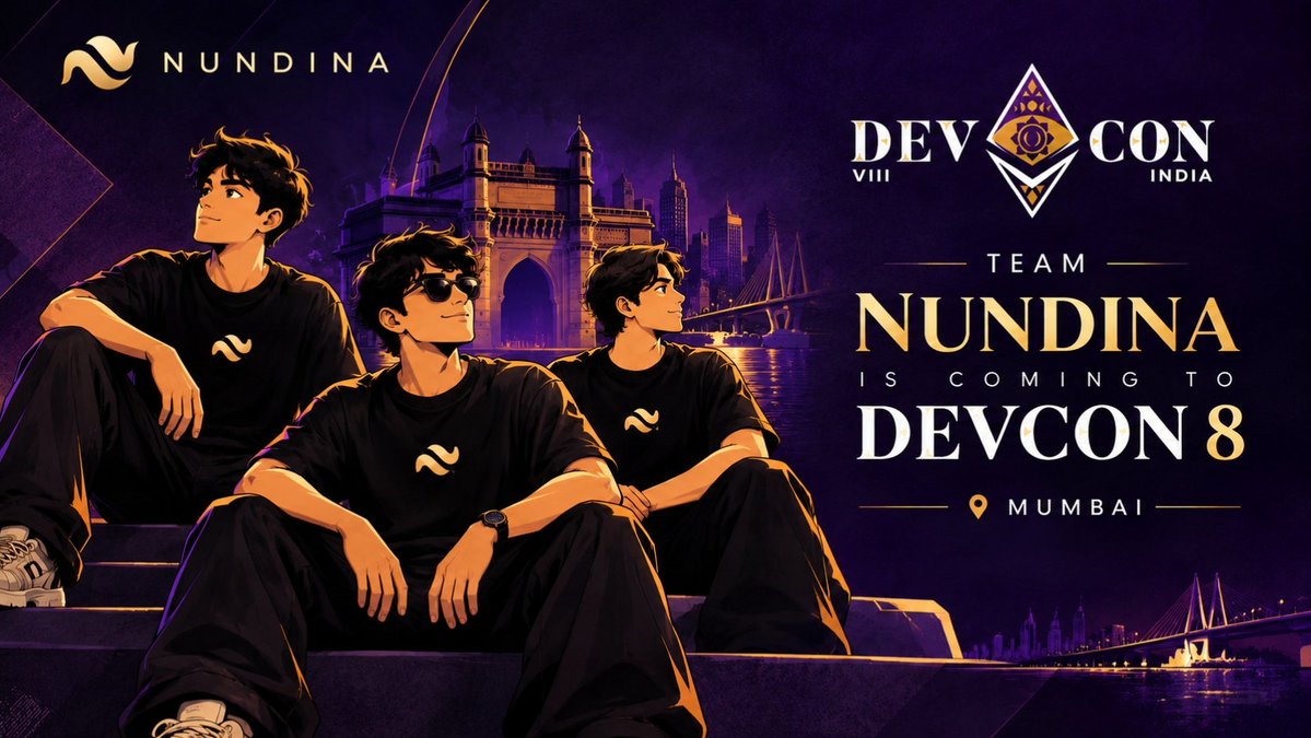 nundinafi's tweet photo. Team Nundina ๐
See you at Devcon 8, Mumbai. ๐ฎ๐ณ
#TeamNundina #Devcon8 #Ethereum #Web3 #BuildersOfTomorrow https://t.co/a31mkuBLXJ