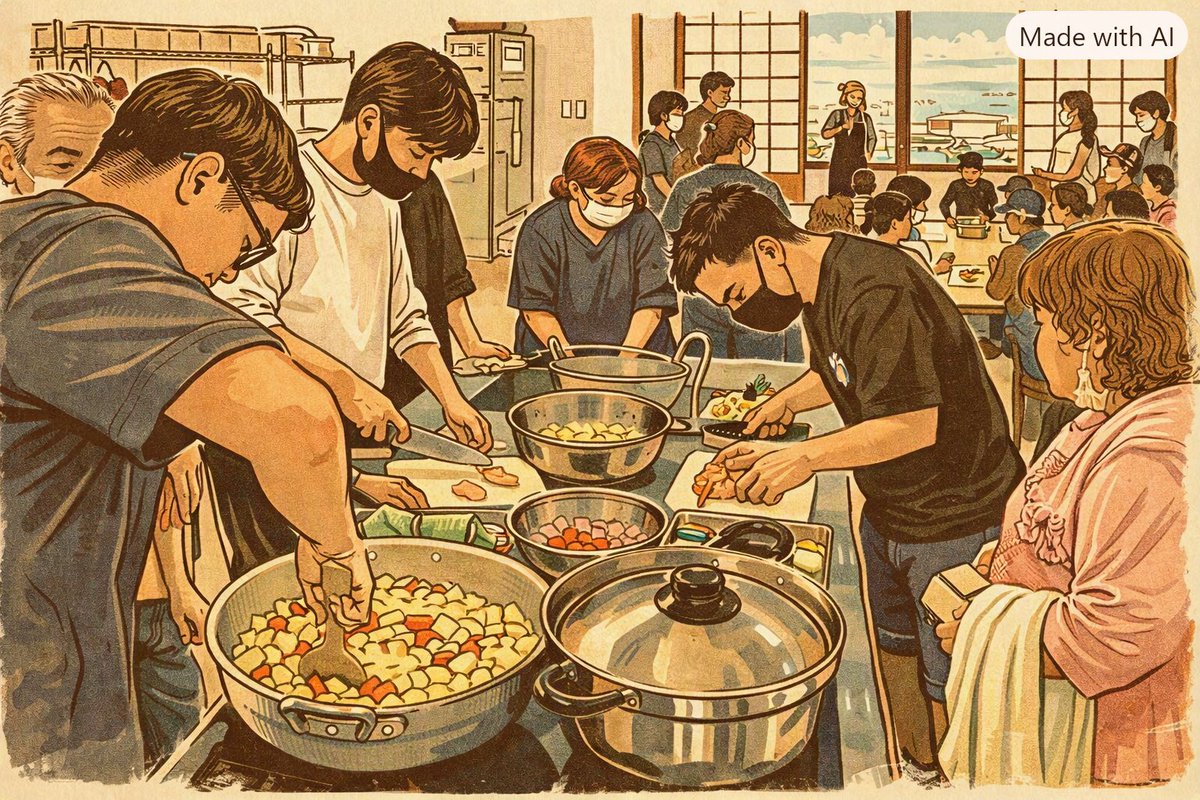 engine_naka's tweet photo. 今回はうるま事業所との合同で食育イベントを開催！ シチューとスパゲティナポリタンを作りました😊
野菜の皮むきからカットまで皆で楽しみながら行いとても美味しいシチューとナポリタンが完成しました。
次回は11月に予定。また楽しみです。
#縁人 #福祉 #就労支援a型 https://t.co/pSTKRtcS8o