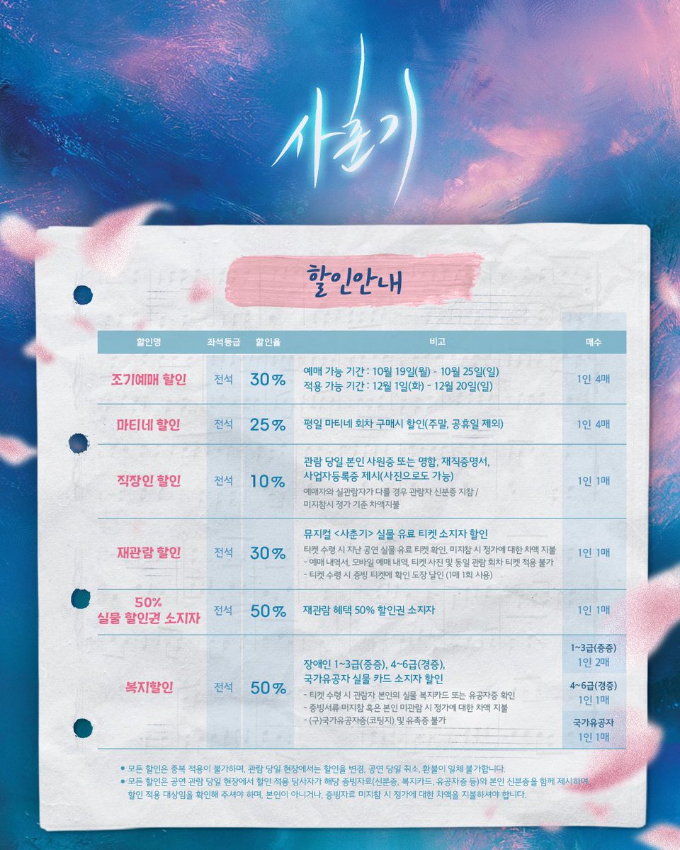 welcomefunny_'s tweet photo. 뮤지컬 #사춘기☂️

☂️ 2차 티켓오픈 안내

✔️ 티켓 오픈 : 10월 19일(월) 
✔️ 오픈 회차 : 12월 1일(화) - 12월 20일(일)
✔️ 예매처 : 티켓링크, NOL 티켓

◻️ 할인 안내
◻️ 좌석배치도
◻️ 이벤트 캘린더

𝟐𝟎𝟐𝟔.𝟏𝟏.𝟎𝟗 - 𝟐𝟎𝟐𝟕.𝟎𝟏.𝟑𝟏
예그린씨어터 https://t.co/hqrNhC56Ol
