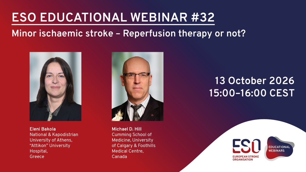 ESOstroke's tweet photo. ⏰ Last chance to join today's webinar on Minor ischaemic stroke at 15:00 CEST.

🔗 Register now: https://t.co/FxAVEOMJgp 

@mihill68

#IschaemicStroke #Stroke #ESOWebinar https://t.co/N1fQycBXHo
