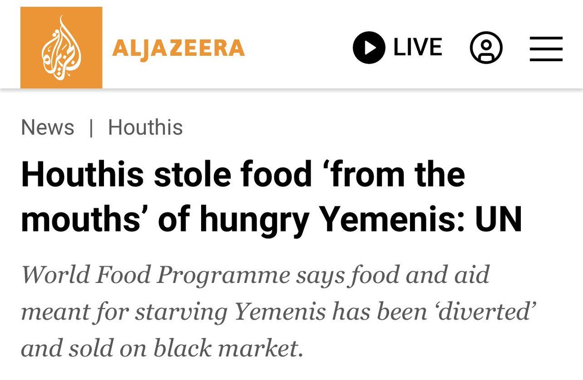 abusumayyah_o's tweet photo. #MAKAFIRI WA #KIHOUTHI NDIO WANASABABISHA NJAA KWA RAIA WA #YEMEN 📚💦
>>MAHOUTHI NA HAMAS NI KAPU MOJA WOTE NI VIBAKA
🫴_wanaiba misaada ya kibinadamu inayotolewa na wasamaria ikilemga kusaidia raia wa yemen
Kulaumu #Saudi_Arabia 🇸🇦 kwa njaa kali nchini Yemen huku ukipuuza ripoti za Umoja wa Mataifa kuhusu wizi wa misaada unaofanywa na #Wahouthi ni unafiki mtupu.
Wanamgambo wa #kigaidi wa Kihouthi wameiba, wameuza na kuelekeza misaada ya chakula kwingine kinyume na madhumuni yake, huku hata wakiitumia katika kuajiri watoto.
Acheni mchezo wa kulaumu saudia wanawajibika Wahouthi dhidi ya njaa kwa yemen