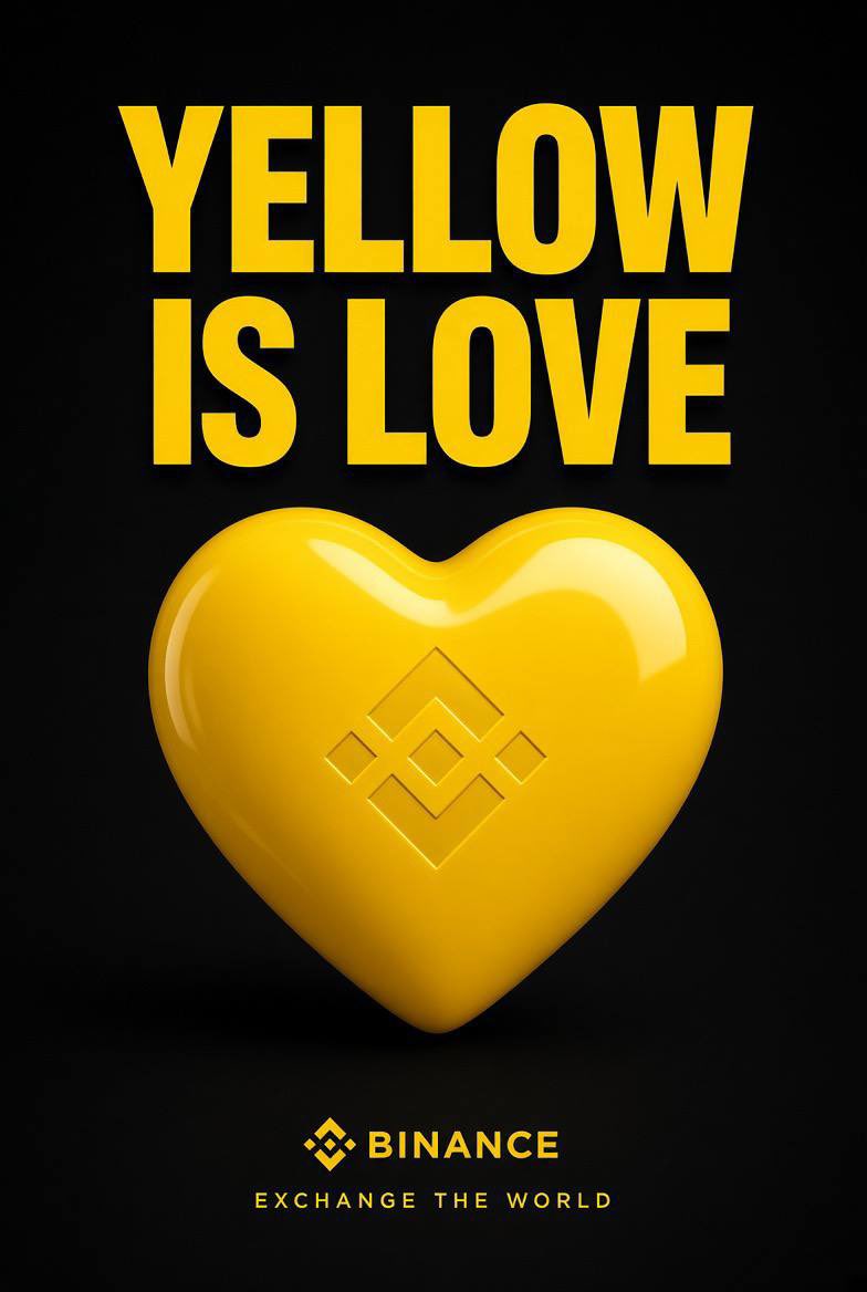 yellow_binance's tweet photo. Yellow Is Love 💛

Yellow is more than just a color. It represents optimism, energy, trust, and the courage to stand out. It shines like the sun, bringing warmth to every journey and brightness to every new beginning.

CZ and Binance share a special love for yellow, a color that reflects ambition, innovation, and the bold spirit of building the future of crypto. From the golden glow of Binance to the vision of CZ, yellow symbolizes a mindset that never stops moving forward.

Because sometimes, love doesn’t need words. Sometimes, it shines in yellow. 💛

Yellow is love. CZ is the vision. Binance is the movement. 💛 💛 💛

$YELLOW