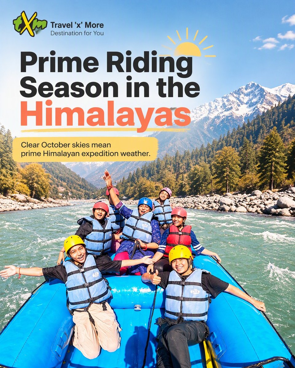 Caxeta20141's tweet photo. Clear October skies bring prime Himalayan expedition weather. With monsoon clouds gone, enjoy crisp horizons and ideal conditions for high-altitude treks and motorcycle tours before winter arrives. Secure your spot with Travel X More. https://t.co/K6BRmVcXFa