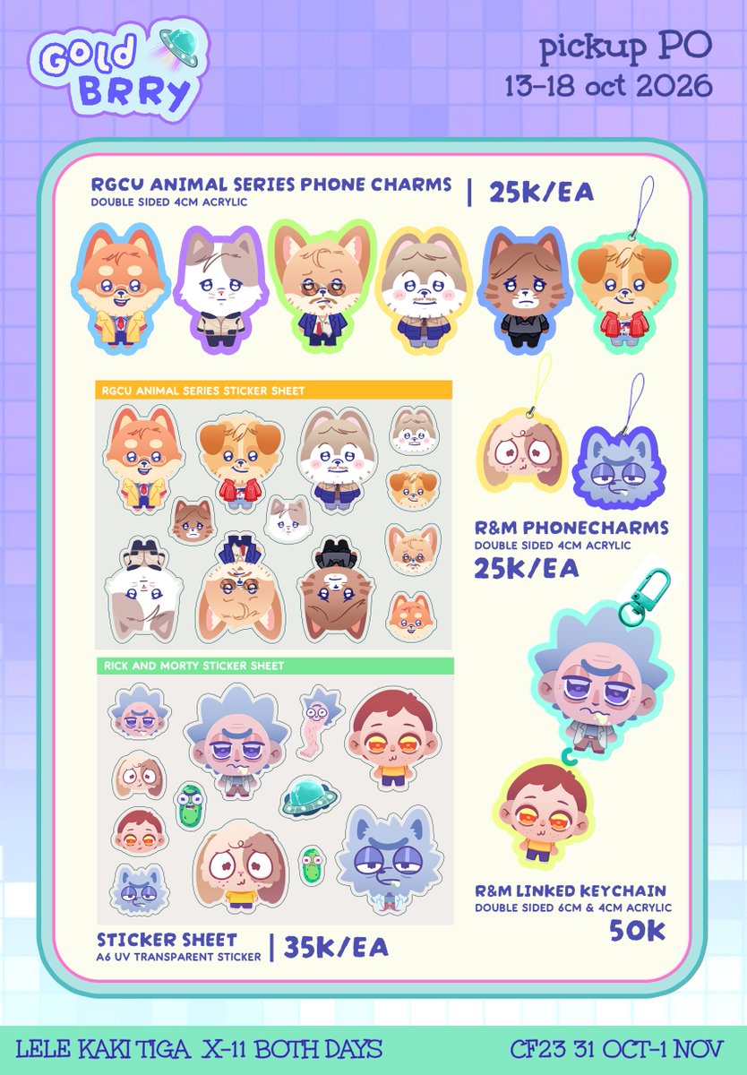 goldbrry's tweet photo. [🔁&amp;💕appreciated!]

Goldbrry's #CF23 PO Catalogue 

🗓️ 13 - 18 oct
📍Lele Kaki Tiga (X-11)
✨️ Rick and Morty, Resident Evil, Lanterns, IWTV Interview With The Vampire, RGCU, Project Hail Mary, AKOTSK, Severance, Conclave
💌 PICK UP ONLY (both days) https://t.co/k7KCngqdnz
