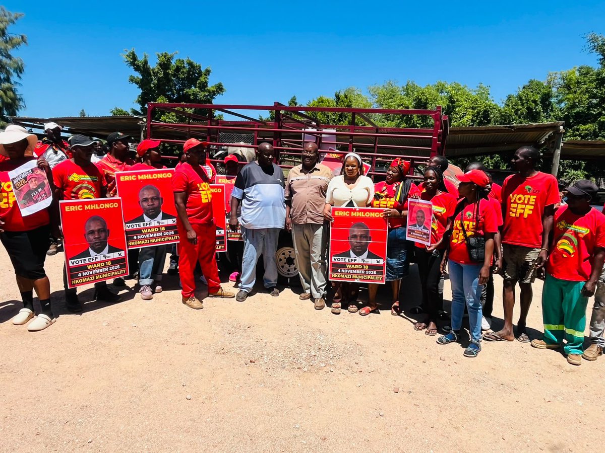 EFF_Nkomazi's tweet photo. ♦️Soshangane Secondary School♦️

EFF Ward Cllr Candidate Fighter Eric Mhlongo accompanied by a delegation of fighters led by Elections Convenor Fighter Ngrayi Ngwenya have officially handed over a donation of a Cow, Stationary, and an Amount of R3000 to  Soshangane Secondary School this morning. 

This initiative by the EFF is meant to support the schools as they will be embarking on Grade 12 School Camps in Preparation for final examinations. The EFF makes this donation to ensure that no learner gets excluded from participating in the camp just because their families could not afford to pay the camp fee.