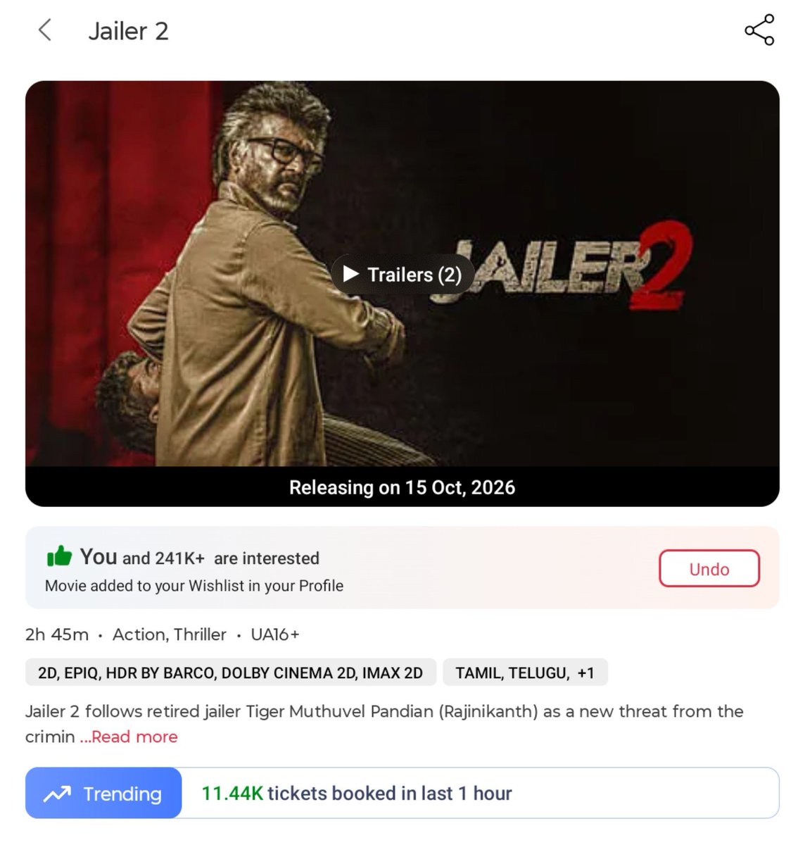 enishhh_7's tweet photo. Double Digit Game Start 🔥 inime Single Digit kku vara Chance illa 🥶👍🏻

#Jailer2 https://t.co/Z6FewWnlC3