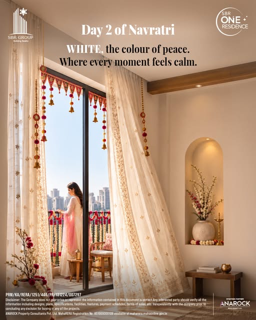 SBRGROUPS's tweet photo. A home that brings you back to your calm. 🤍

This Navratri, may your days be filled with peace, warmth and moments of quiet joy.

#SBRGroup #SBROneResidence #Navratri #Bengaluru #RealEstate https://t.co/7ARnVRwM0S