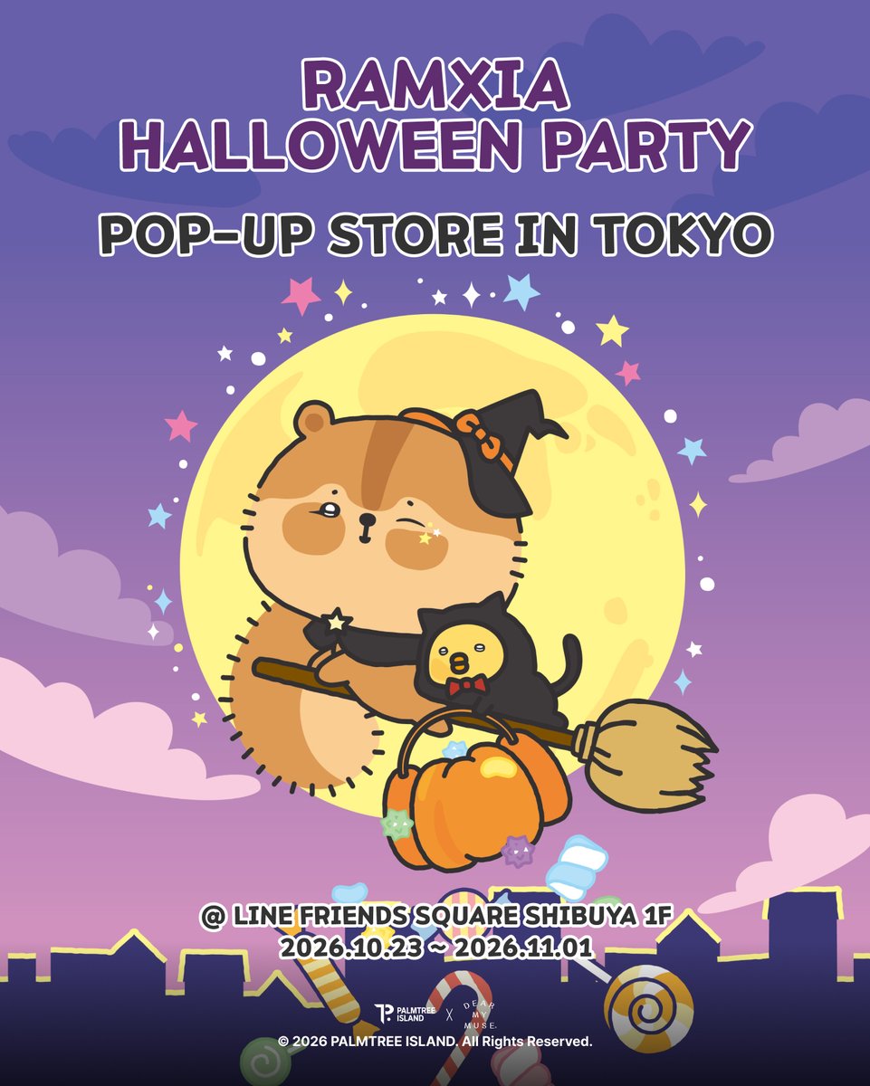dearmymuse_foru's tweet photo. #김준수 #XIA
#KIMJUNSU #ジュンス #金俊秀

🎃 RAMXIA HALLOWEEN PARTY🎃
POP-UP STORE in TOKYO

ラムシャが用意した店内イベントをご紹介🧛

🎁グッズ購入で特典をプレゼント！🎁

怖可愛いラムシャが用意した特別なイベントとともに、
ぜひポップアップストアをお楽しみください👻

(購入特典のお渡しは、1会計ごとのレシート金額を対象とさせていただきます。
複数のレシートの合算はできませんので、あらかじめご了承ください。)

📍LINE FRIENDS SQUARE SHIBUYA 1F
🗓️ 2026.10.23~2026.11.01
⏰ 11:00 AM ～ 8:00 PM（JST）

※10/23(金)~10/25(日) は予約制
10/13(火) 午後5時30分より先着順で受付開始

#람샤 #RAMXIA