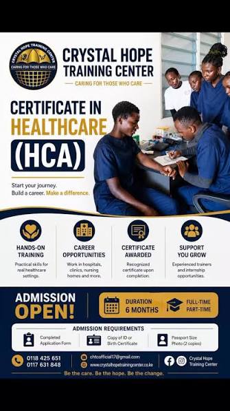 chtcofficial1's tweet photo. Crystal Hope Training Centre – October Special!
CNA/HCA Full Course only 65k + free special offers on Phlebotomy, First Aid & Computer Packages.
Call/WhatsApp: 0769254709
#CrystalHopeTraining #CNA #HCA #OctoberOffer #HealthcareTraining https://t.co/cU1ltIRQpr