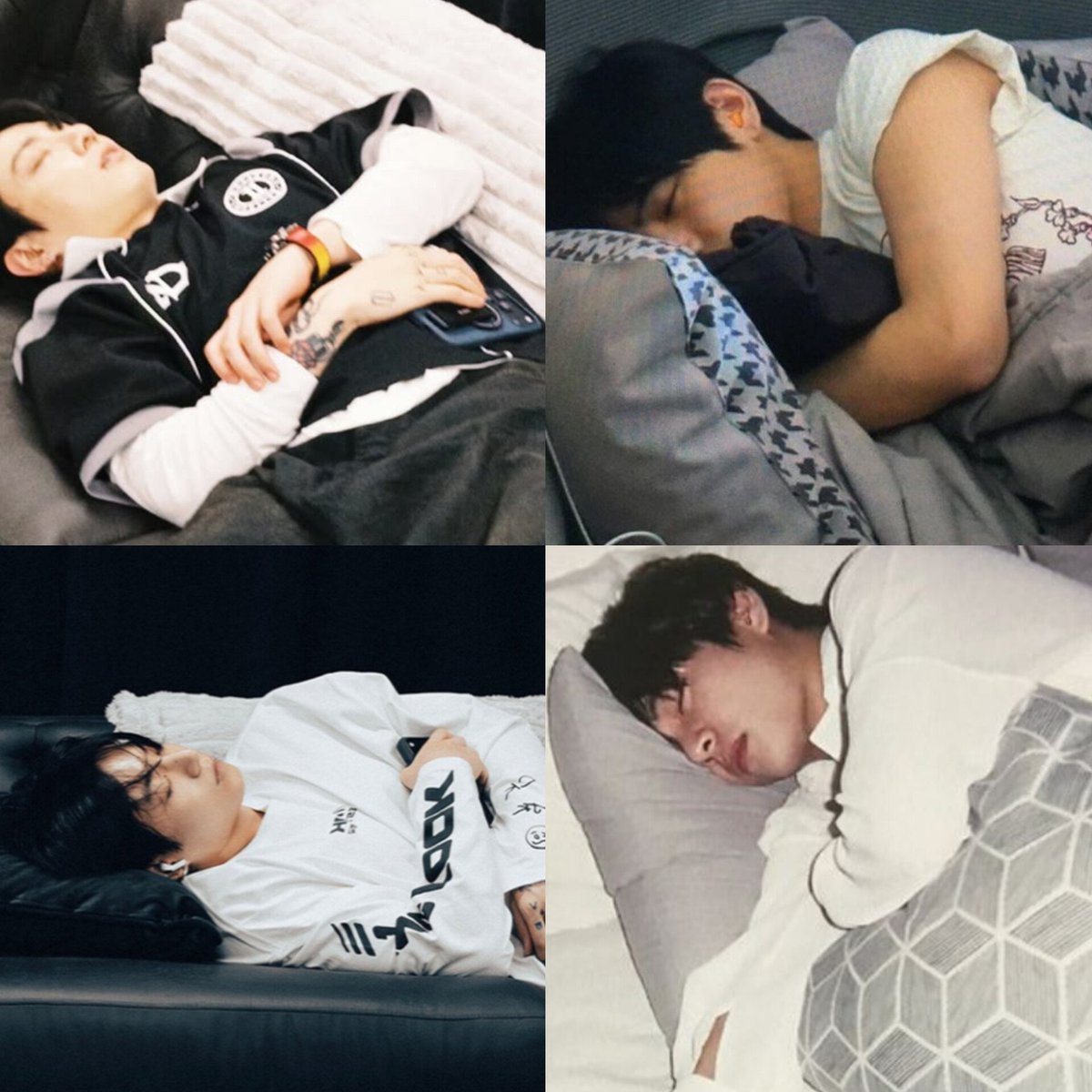 sinfulvjk's tweet photo. Jungkook’s habit is holding his phone while sleeping and Taehyung’s habit is hugging a pillow. 
If you're thinking what I'm thinking congratulations we are friends https://t.co/lJeeLb4Q5u