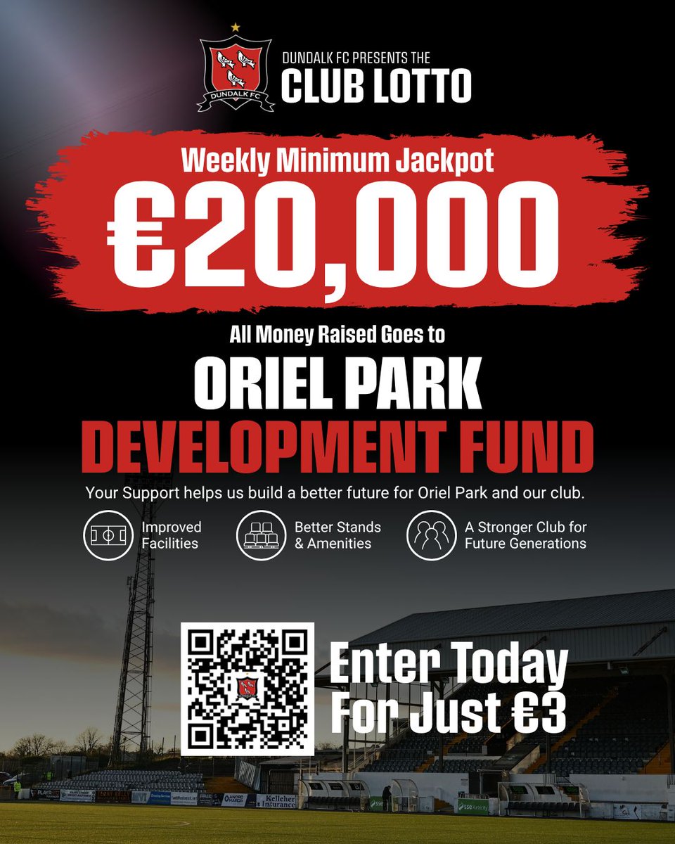 DundalkFC's tweet photo. 🎱 Have you joined our club lotto?

Enter today for just €3!

🔗 https://t.co/4ozKdcOivL

#CmonTheTown https://t.co/h7idyhM8Mo