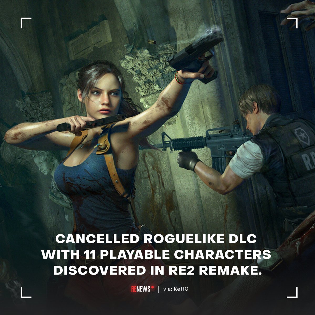 RENews_X's tweet photo. ❌ Cancelled Roguelike DLC for Resident Evil 2 Remake With 11 Playable Characters Discovered.

Modder Keff0 found an insane amount of leftover code for a cancelled roguelike DLC with 11 playable characters in the PS4 disc version of RE 2 Remake.

• Leon S. Kennedy
• Claire Redfield
• Ada Wong
• HUNK
• Brian Irons
• Marvin Branagh
• Katherine Warren
• Robert Kendo
• Ben Bertolucci
• Annette Birkin
• Chris Redfield (RE 7 model)

🚬 Chris Redfield's RE7 model was previously found in the game files, but nobody knew why it was there. This discovery now explains why the model was in the game files. He was part of the roguelike's playable roster.

The mode was about choosing one of 11 characters, each with five different loadouts containing weapons, ammo and items.

🏃‍♂️‍➡️ Each run was supposed to start in the Base Area, a hub with a shop. Players would then explore the R.P.D. in short, medium or long runs. Items would be randomly placed in rooms, and warp gates would connect different areas (like in RE9 Leon Must Die Forever).

After each run, players could return to the hub to sell items, buy upgrades and start again.

🆙 The mode also had a leveling system from 1 to 50. Players could buy levels in the shop using points. Enemies had their own levels assigned when they spawned. Zombies that were too high-level for the player would stop flinching from handgun, shotgun and magnum shots. Only bosses would give XP.

The mode used a currency called Rogue Points (RP). The shop offered healing items, ammo, gunpowder, weapon parts, modification kits, recovery capsules, level-ups and inventory and item box expansions.

There was also a lives counter, a continue option and a results screen. 🔥

The Ghost Survivors DLC was originally supposed to be this roguelike mode before being changed into the version we received.