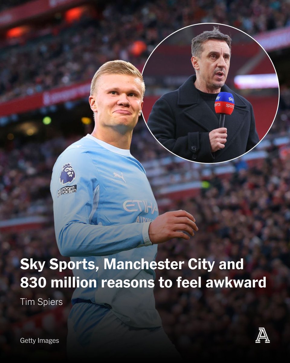 TheAthleticFC's tweet photo. Sky Sports is in a bind over the Manchester City judgment.

If its commentators and pundits say the club’s Premier League matches are meaningless then it devalues its own product, an unfortunate situation given it coughed up a significant chunk of 2023's £6.7billion record TV rights deal.

Go soft on the seriousness of the situation, however, and it will be accused of being a corporate stooge.

No wonder Super Sunday made for awkward viewing.

📝 @TimSpiers

🔗 https://t.co/il4MOGOGav